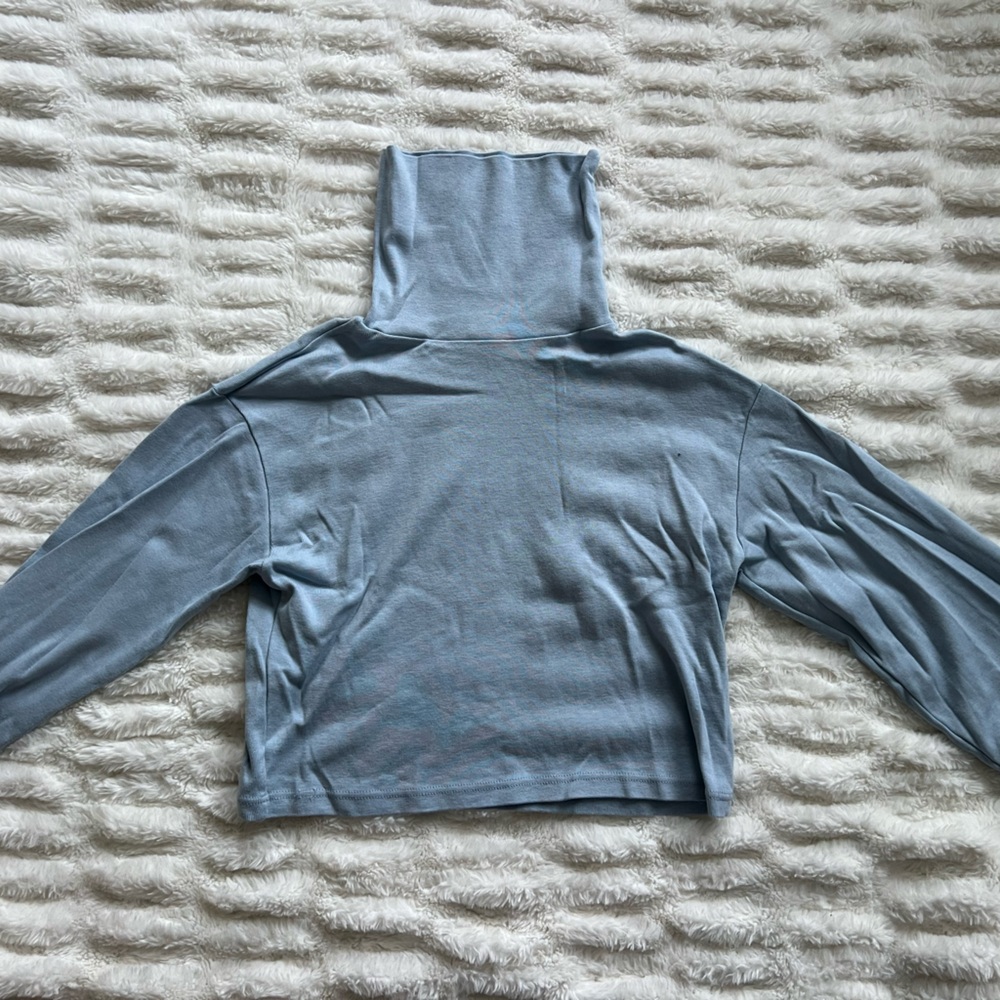 NWOT brandy melville light blue cropped turtleneck